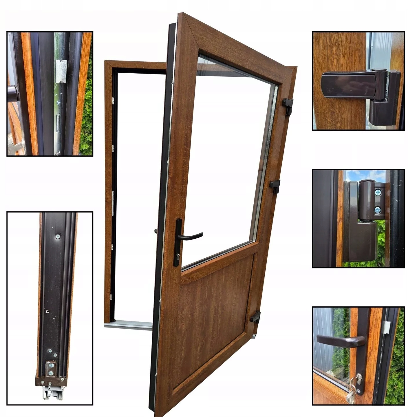 DRZWI ZEWNĘTRZNE PCV SKLEPOWE 100/200 BIAŁE Typ z przeszkleniem