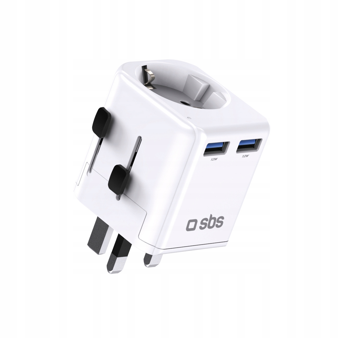 Cestovný sieťový adaptér univerzálny uk us aus eu asia Usb-a biely
