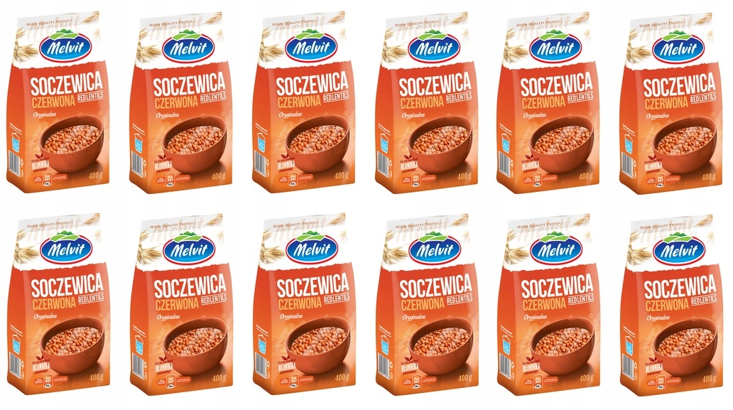 Levně 12 x 400 g Melvit Červená čočka Karton