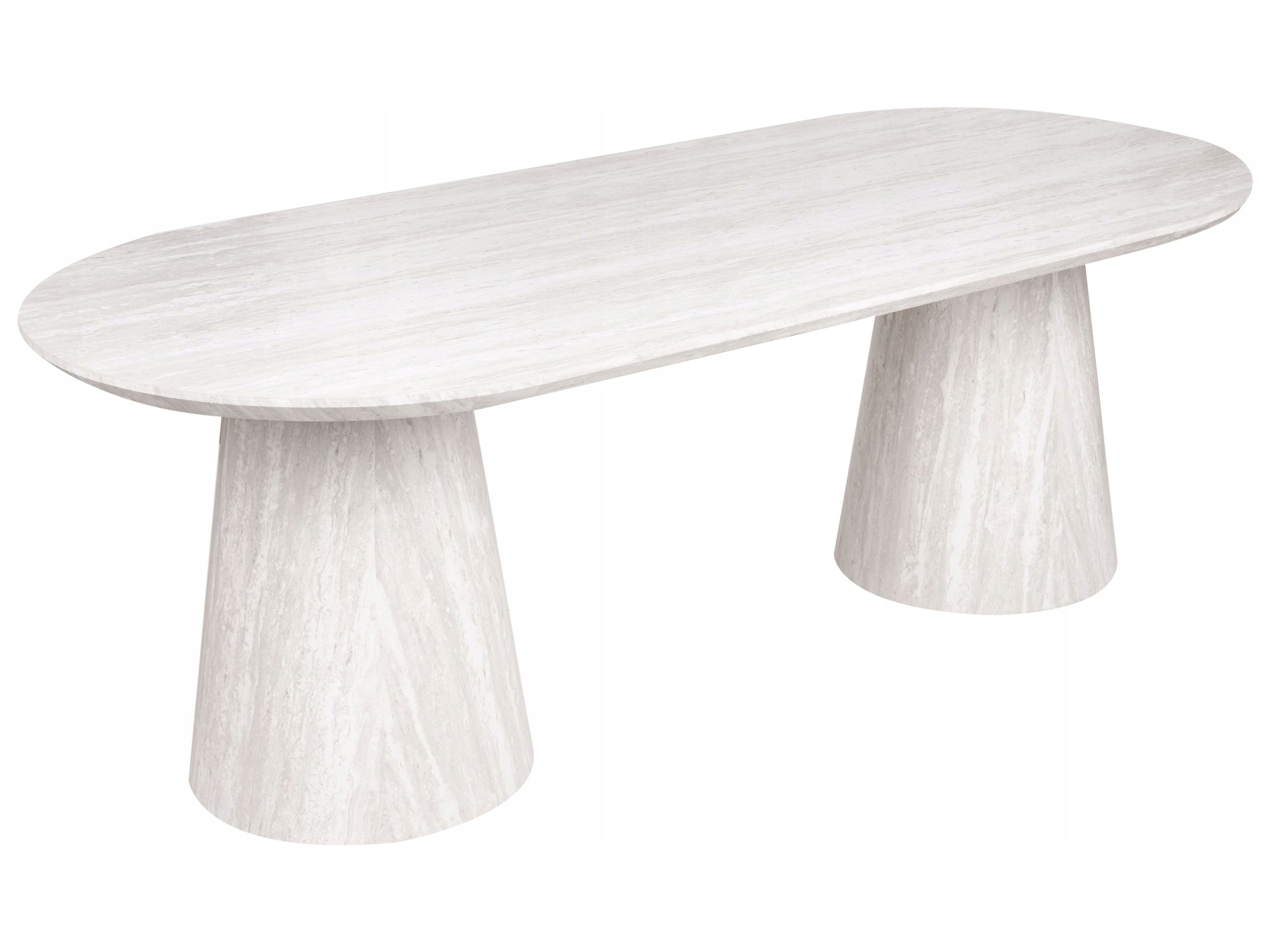Stół do jadalni efekt trawertynu Mdf 220 x 95 x 75 cm owalny