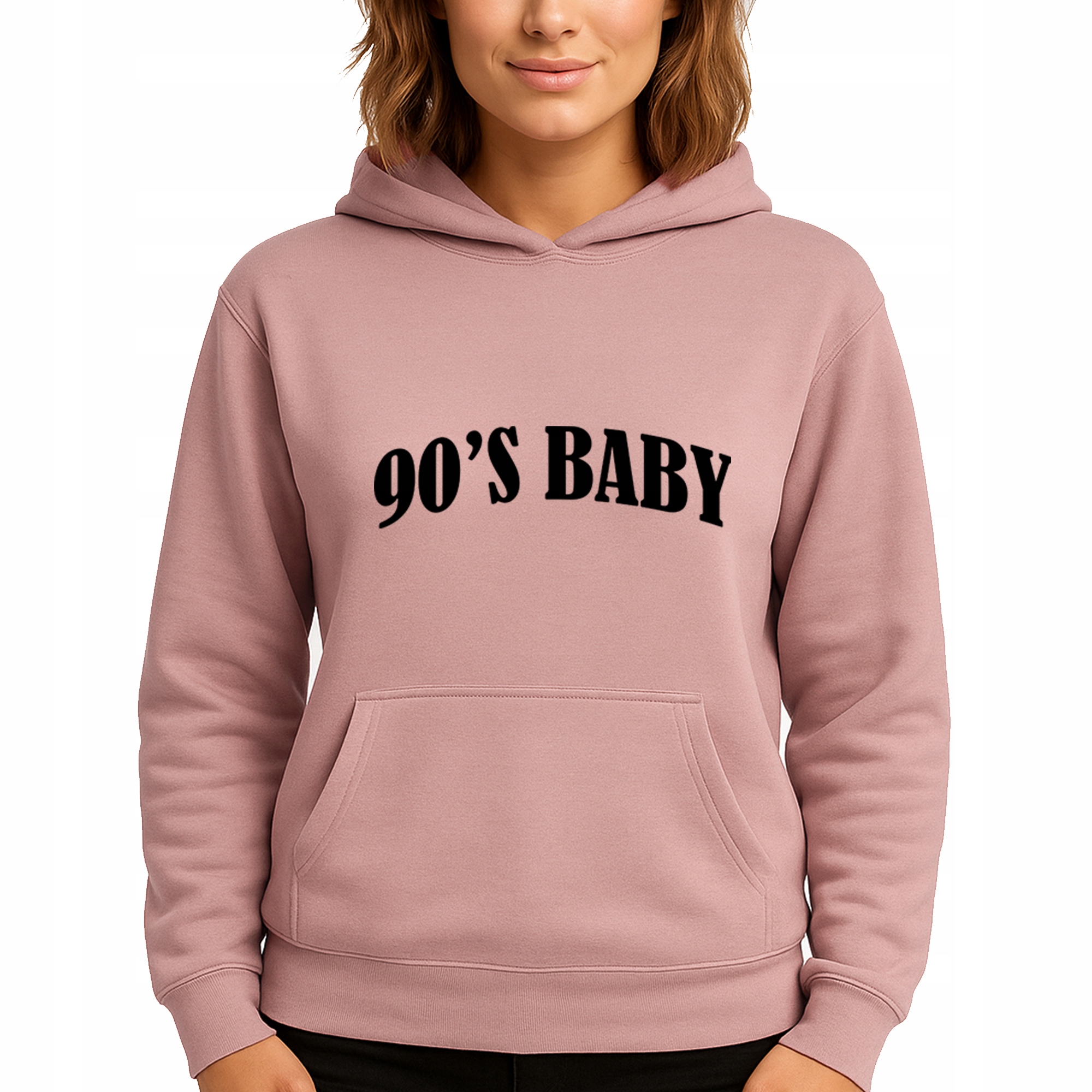 Mikina Růžová Hoodie S Kapucí Dárek Pro Ni 90'S Baby Velikost S