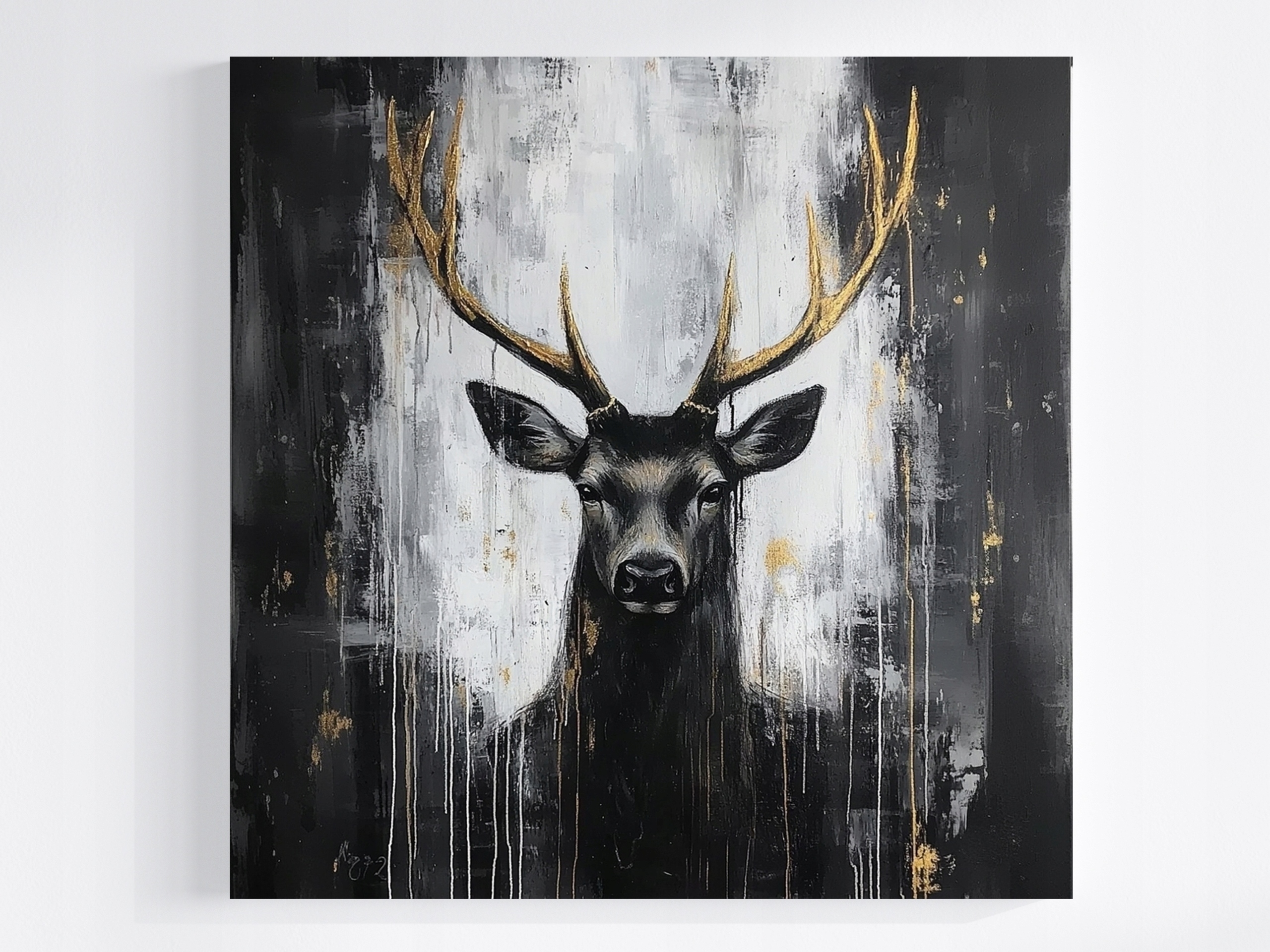 Obraz Na Plátně Canvas Portrét Fauna Zvíře Jelen Rohy Urban Art 60x60