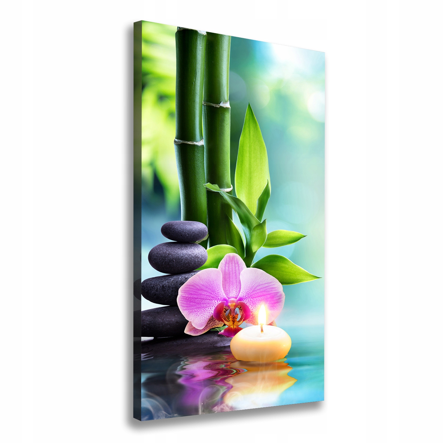 

Foto obraz na płótnie Orchidea i bambus 50x100 cm