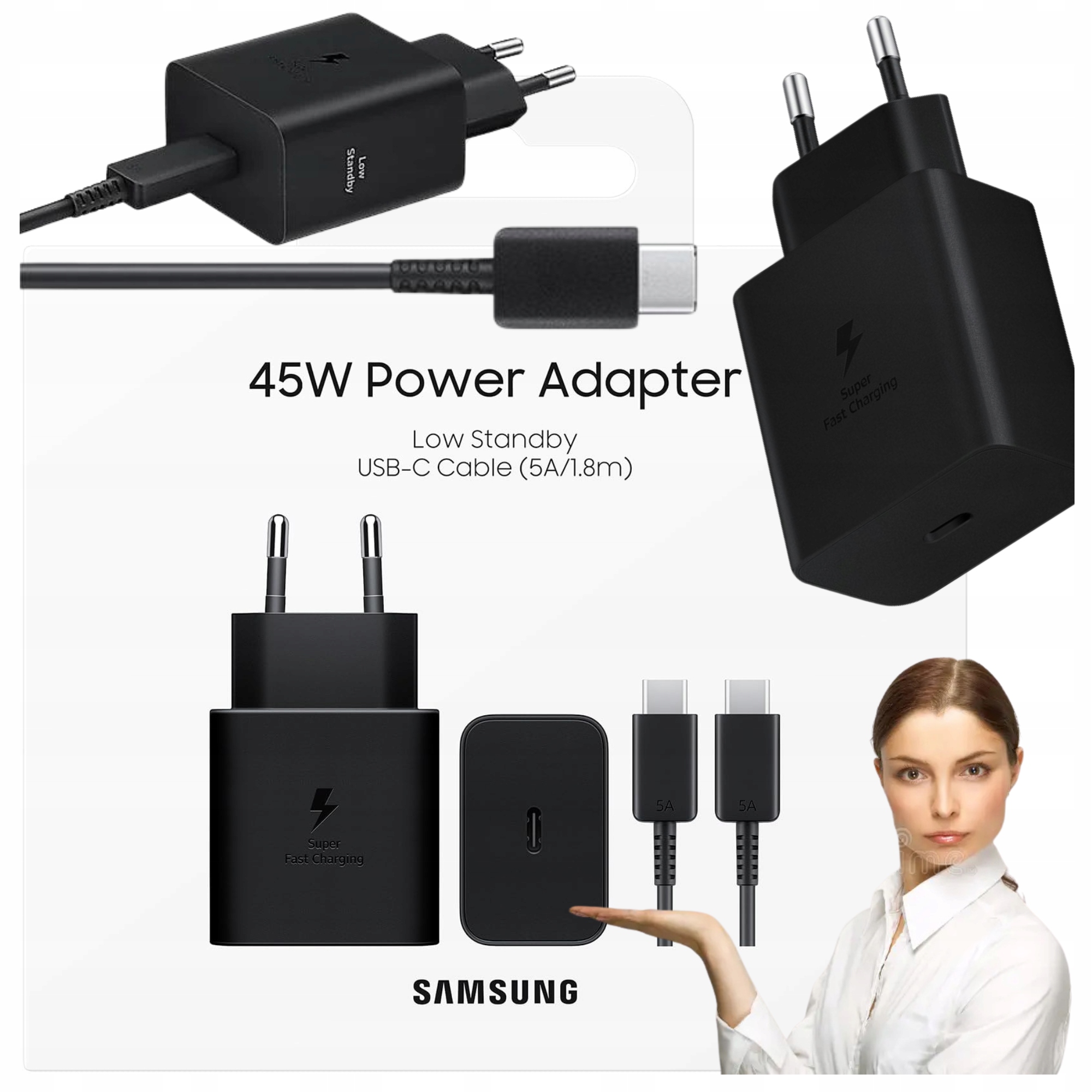Originální nabíječka Samsung EP-T4511 45W kabel Usb-c na Usb-c Rychlé Nabíjení