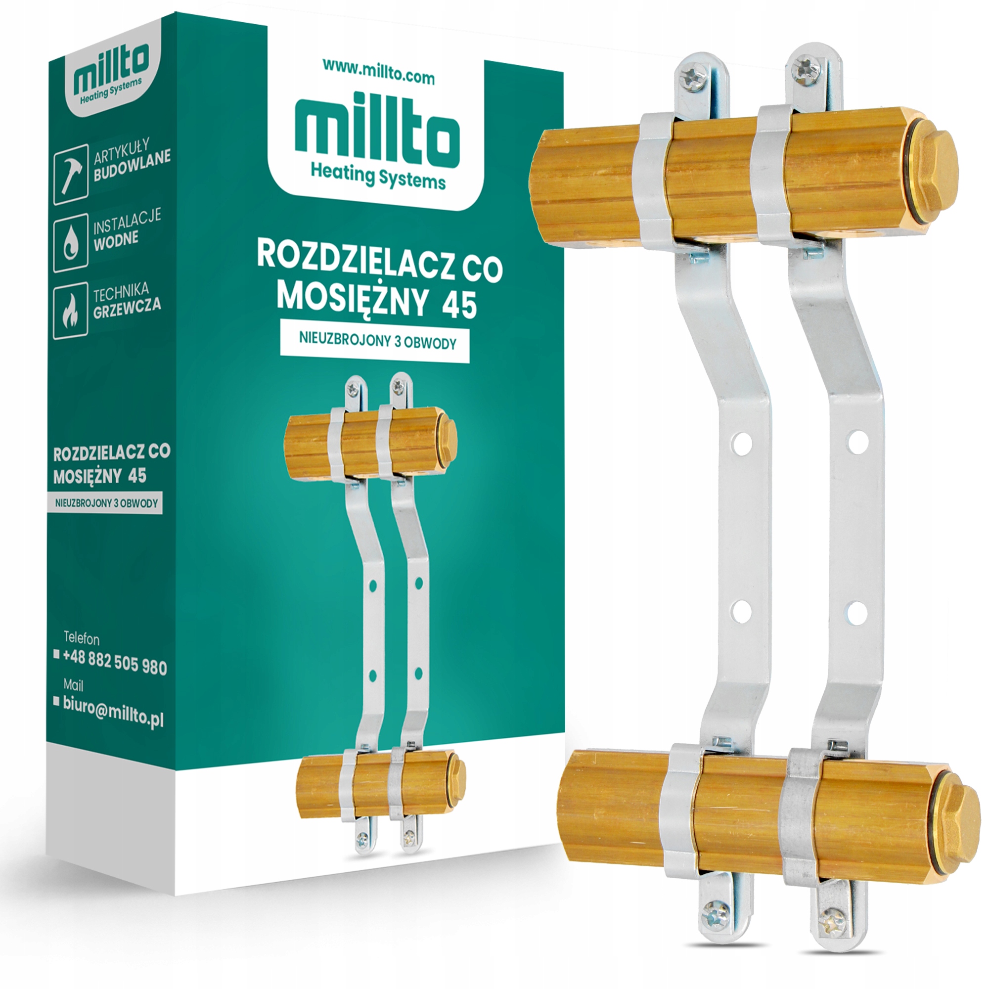 Rozdělovač topení Co 3 sekce mosaz 1 palec