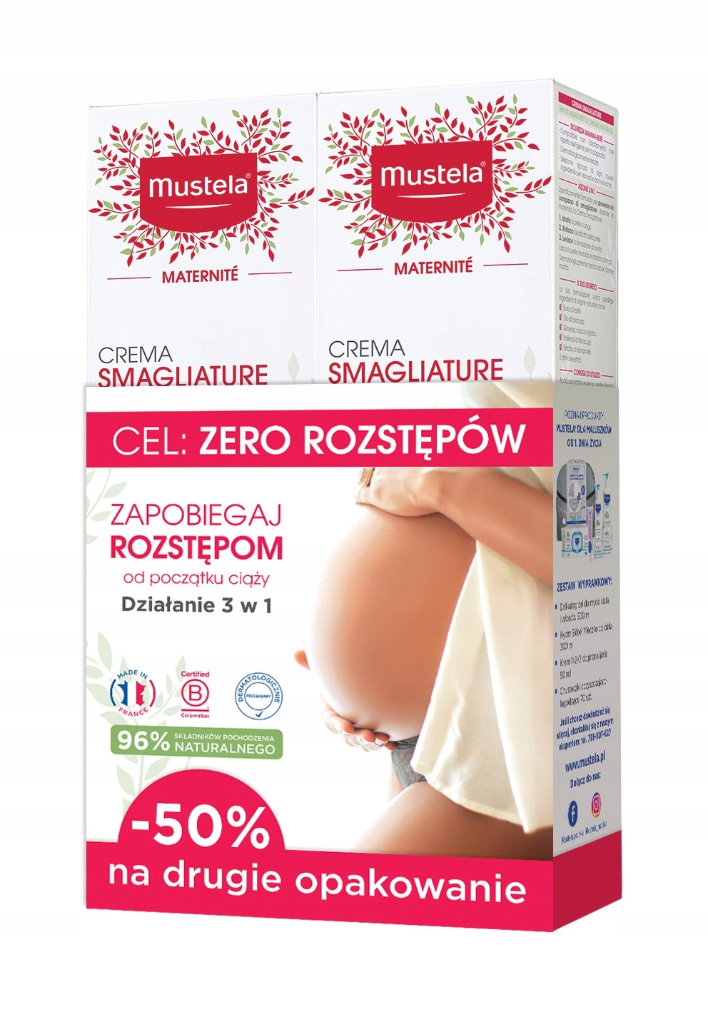 Mustela Maternite krem na rozstępy 3w1 2 x 250 ml Dwupak