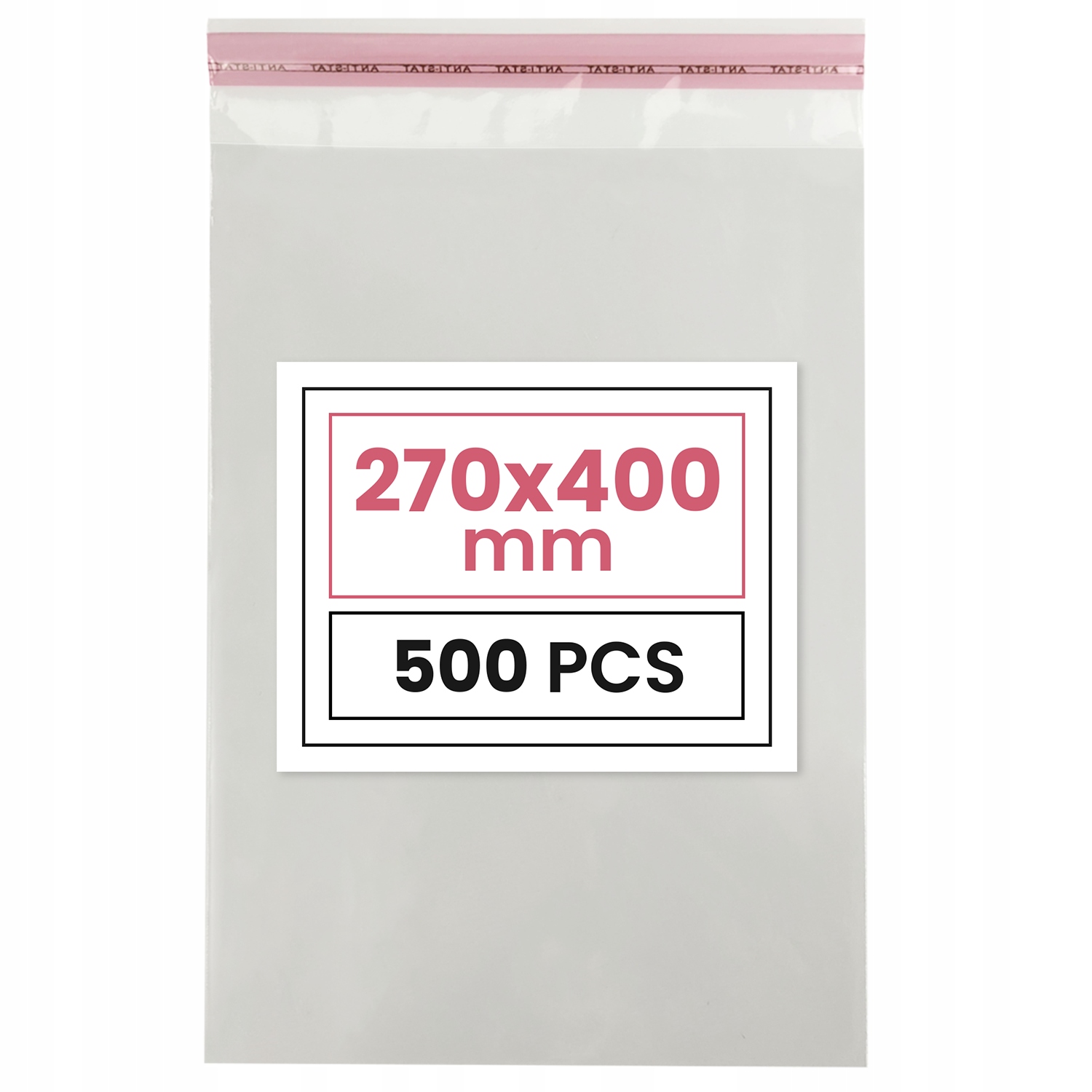 Woreczki foliowe z taśmą torebki celofanowe 27x40cm na ubrania 500 sztuk