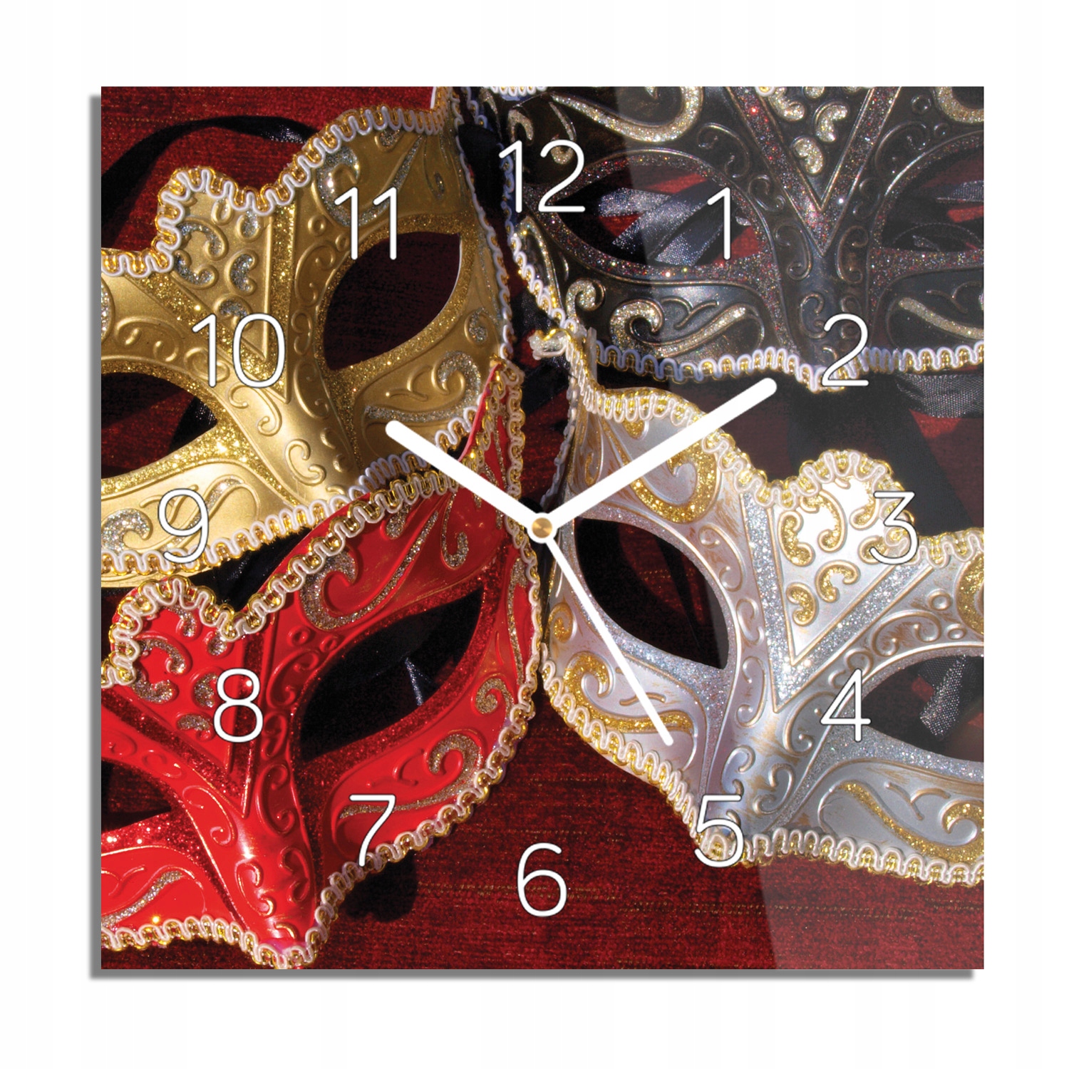 

Wenecja maski foto-zegar do kuchni 30x30 na ścianę