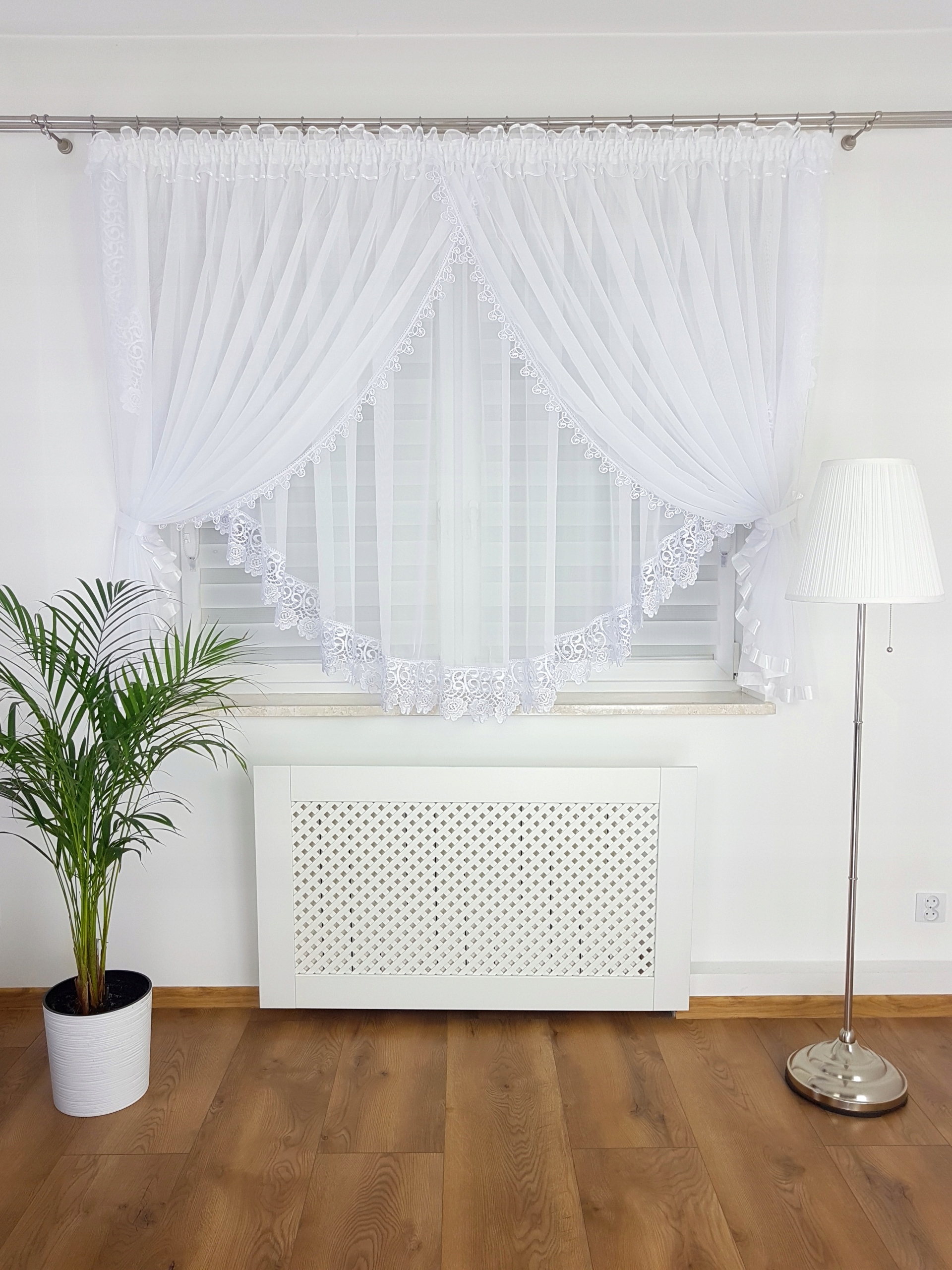 Firanka Z Gipiurą Z Woalu Firanki Krótkie 400/160CM Do Salonu Do Kuchni