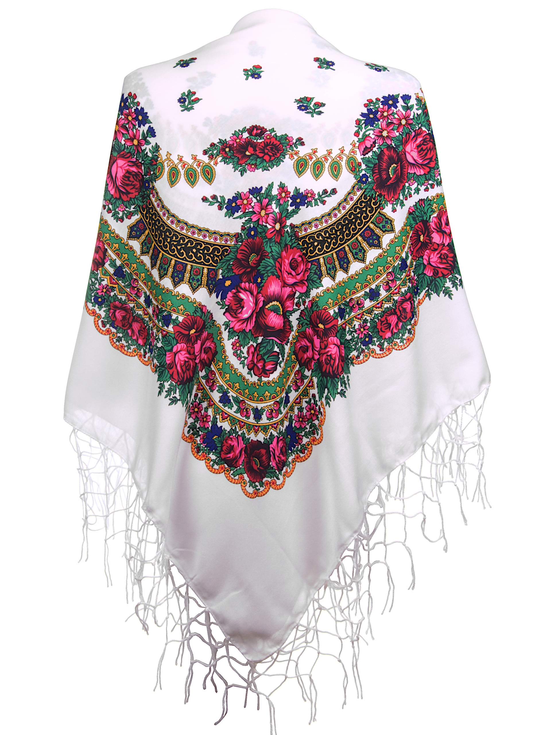 

Chusta góralska ludowa duża folk biała Duża