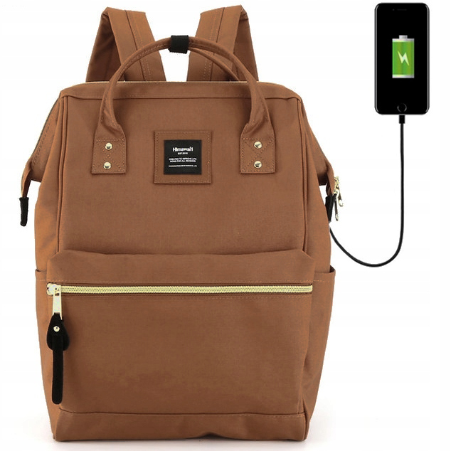 Plecak do samolotu wizzair Himawari 9001 na laptopa 13,3 Usb #19 brązowy