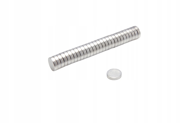 Magnes Neodymowy Walcowy MW 8x2 N38 10 szt