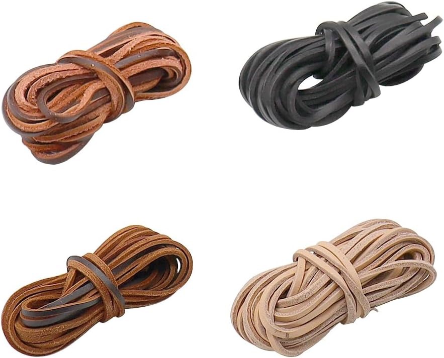 Kožená Šňůra 4 Ks 5M x 3MM Pro Diy Náramky Na Šperky