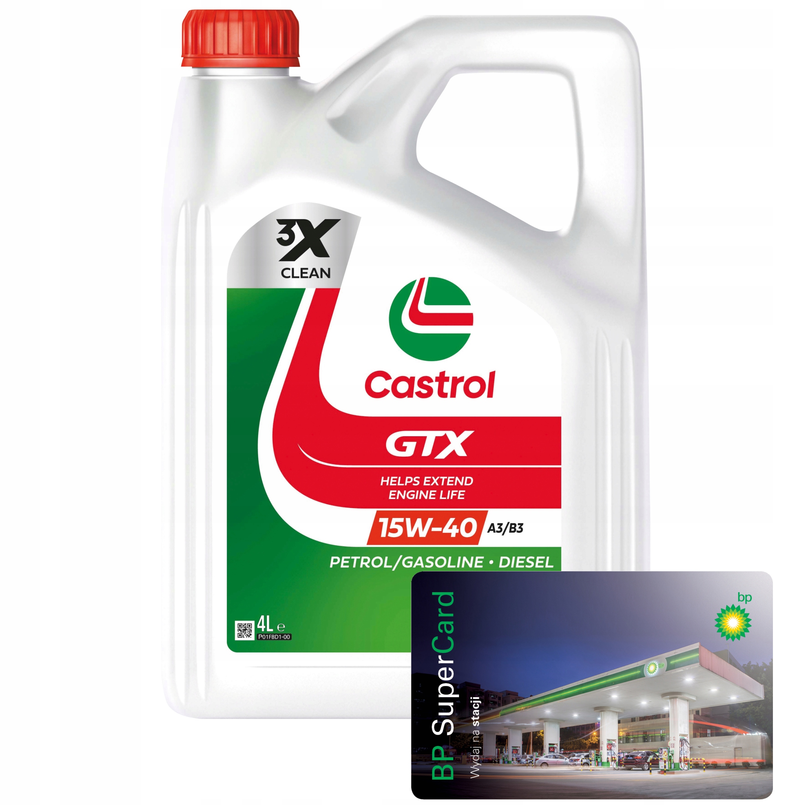 Castrol Olej Silnikowy Gtx 15W-40 A3/B3 4L Karta Paliwowa Bp