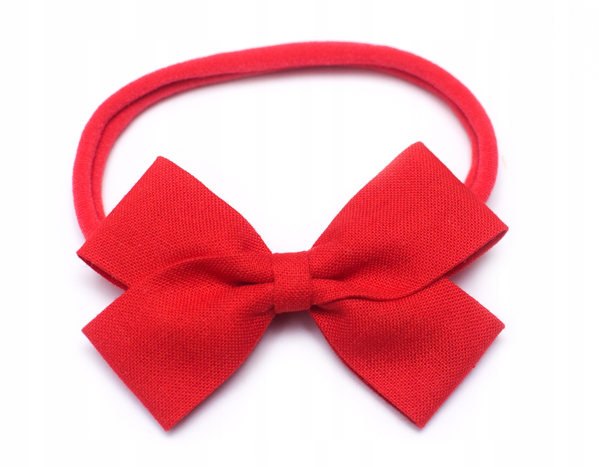 OPASKA na głowę z kokardką, cała czerwona