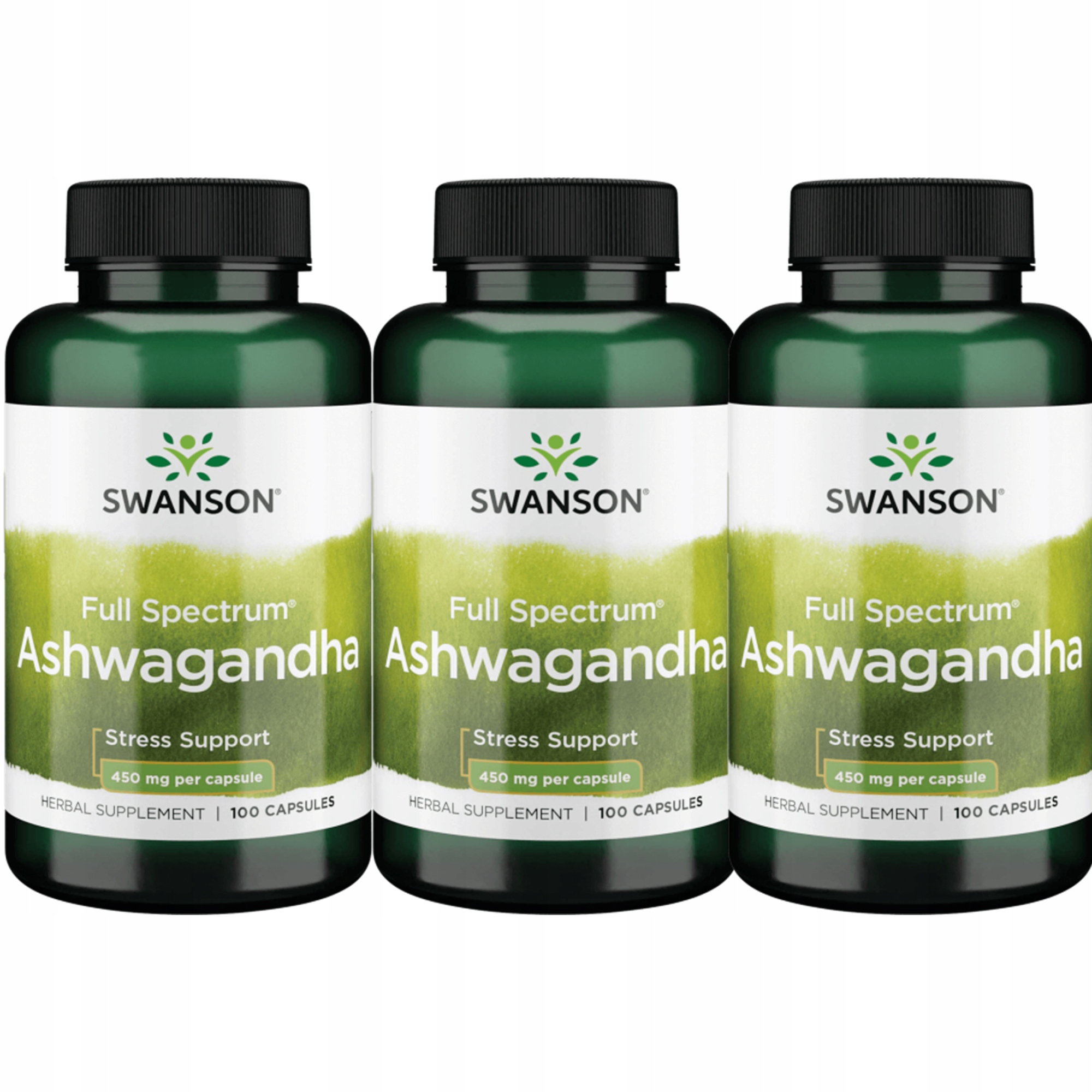 

3x Swanson Ashwaganda (żen-szeń indyjski) 450 mg
