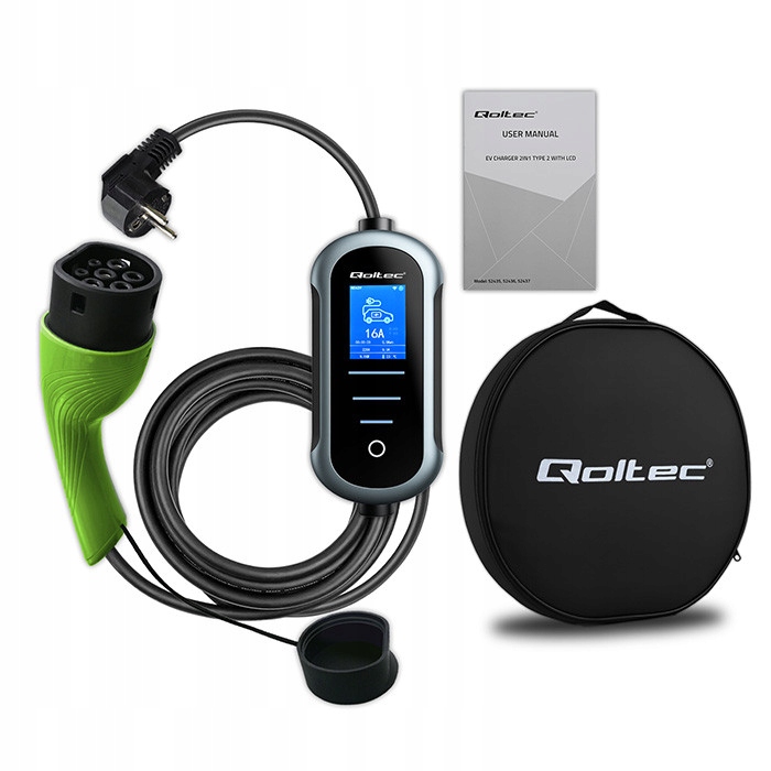 Qoltec Prenosná nabíjačka do auta Ev 2v1 Typ2 3.5kW 230V