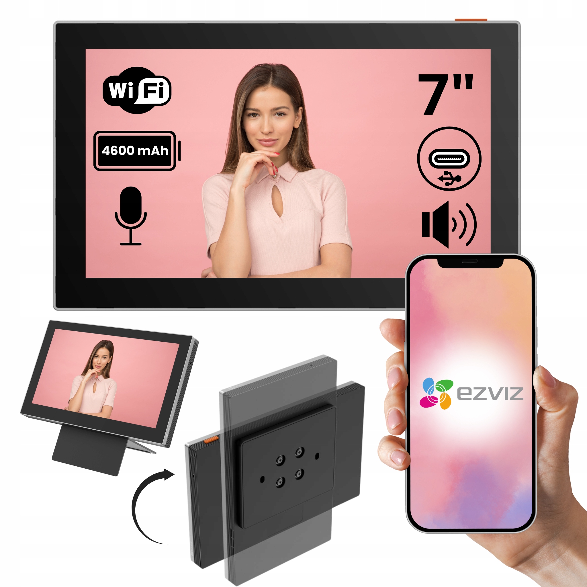 Monitor WiFi do kamer, wideodomofonów i systemów Ezviz SD7
