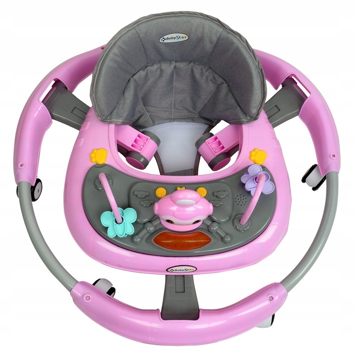 INTERAKTYWNY CHODZIK PCHACZ KRÓLIK 3 KOLORY Kolor dominujący odcienie różu