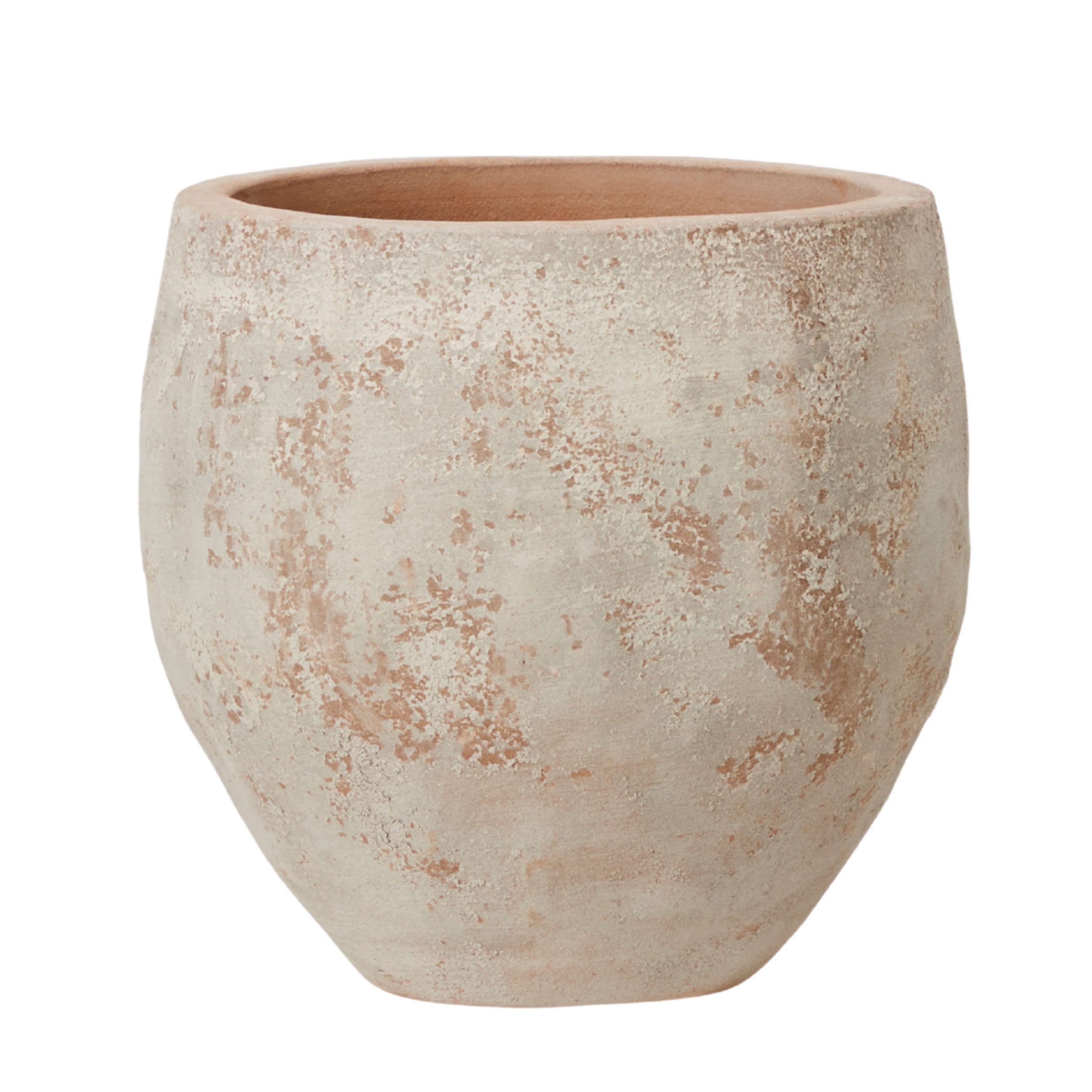 Duża Donica Doniczka Rustykalna Antyczny Wazon Beż Brąz z Terakoty 22 x 22