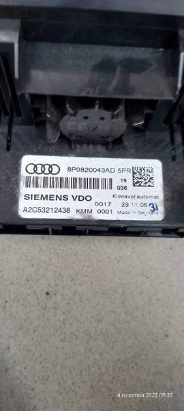 PANEL klimatizaci 8P0820043AD AUDI A3 8P