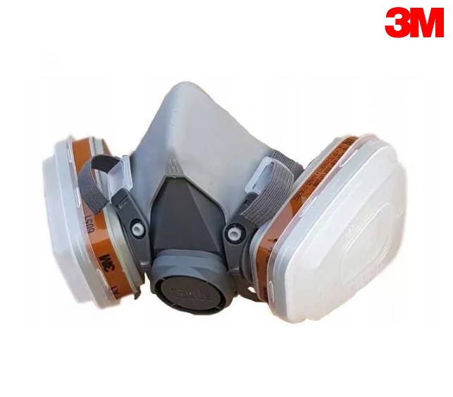 Maska Lakiernicza 3M Półmaska Przeciwyłowa 6200+Filtry Komplet ORYGINAŁ 3M Model 6200