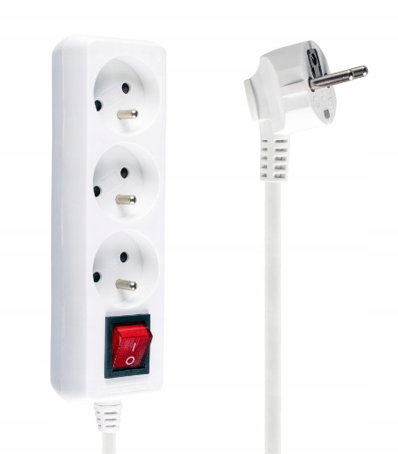 

Przedłużacz 3-gniazda 3m z przeł. biały LB0081-3