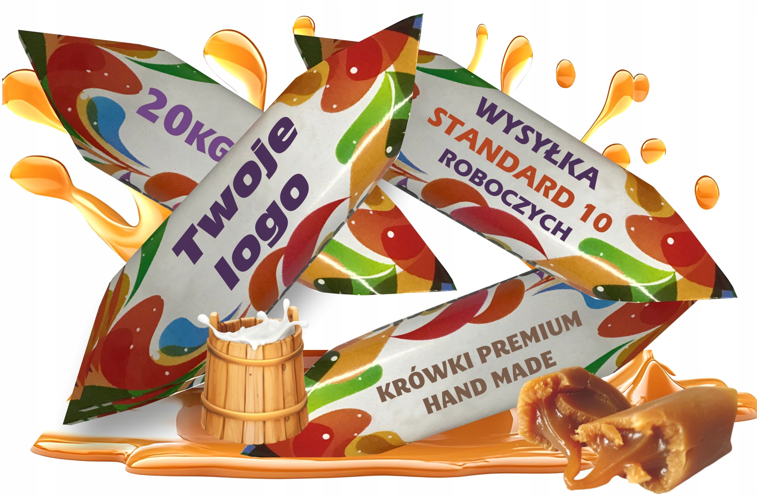 Reklamní kráva Premium s logem s potiskem Projekt Bonus 20 kg Ruční výroba