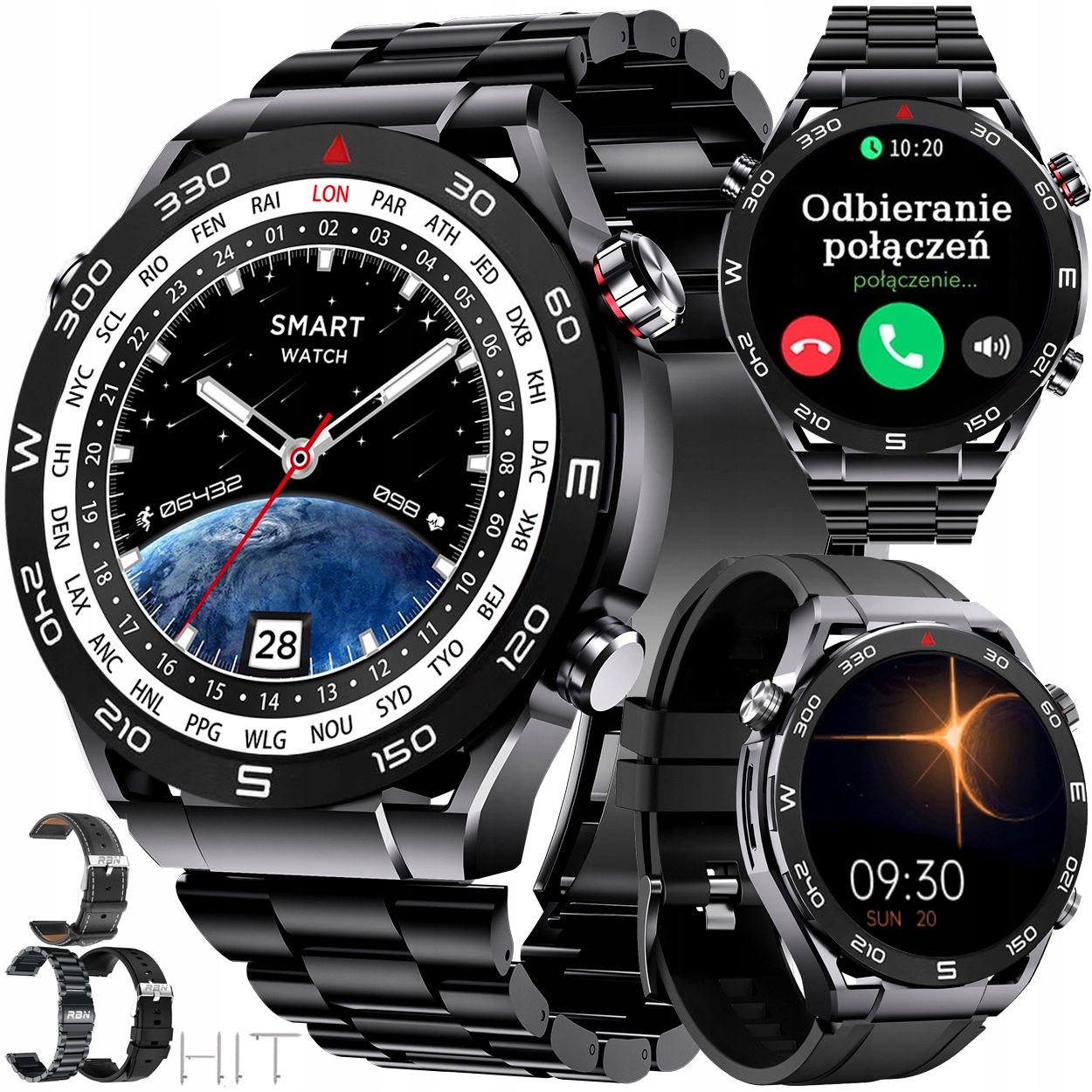 ZEGAREK SMARTWATCH MĘSKI Z ROZMOWAMI Kompas AlwaysON Menu PL bateria 400mAh Marka Rubicon