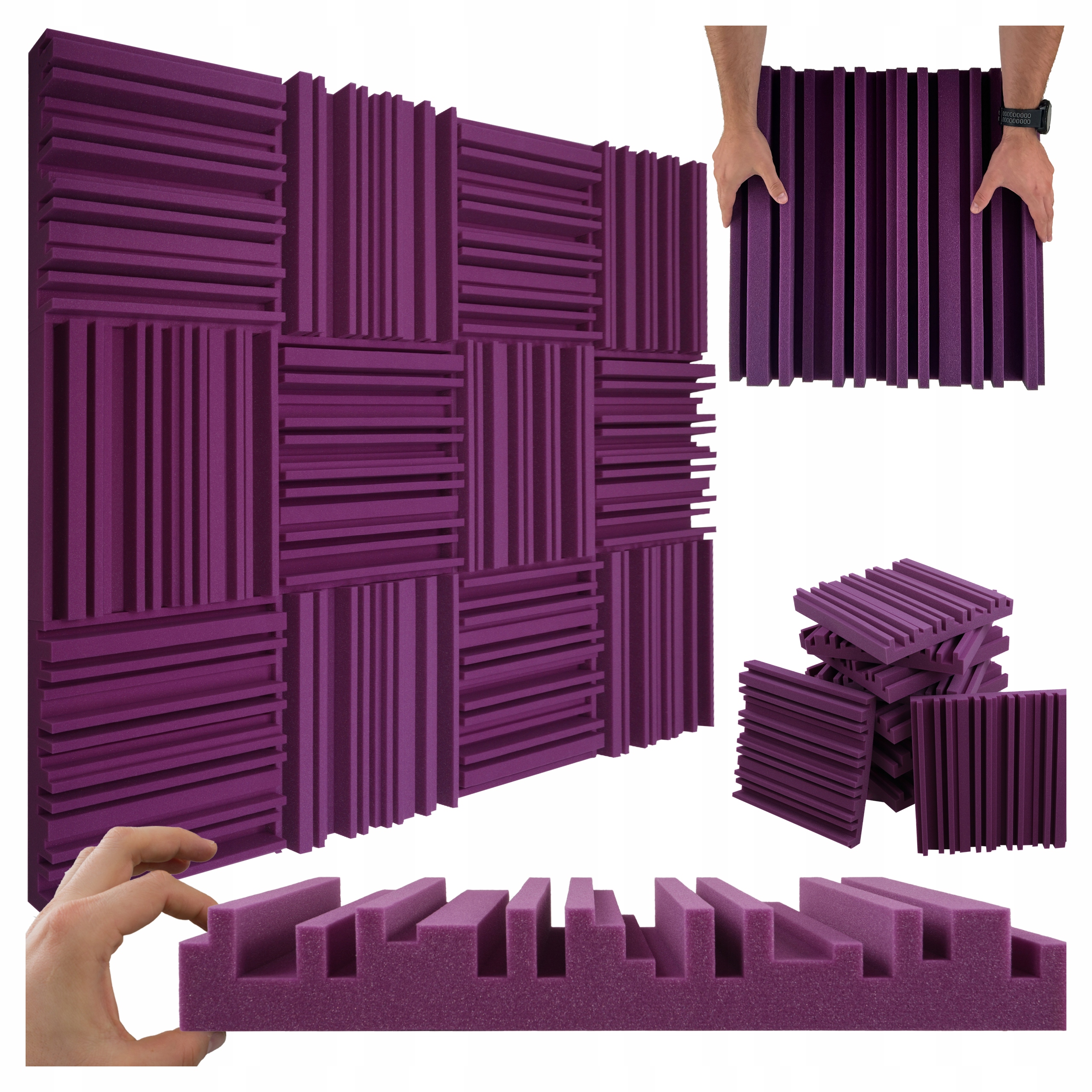 Fialová akustická absorbčná pena pre lektorskú kabínu s odhlučnením