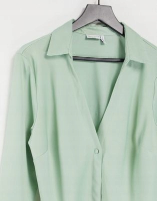 SATYNOWA KOSZULA Z DŁUGIM RĘKAWEM DAMSKA 38 1DUQ Rozmiar 38