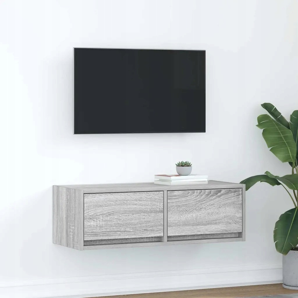 vidaXL Szafka Rtv Szara Sonoma 80x31x25,5 cm Drewno klejone