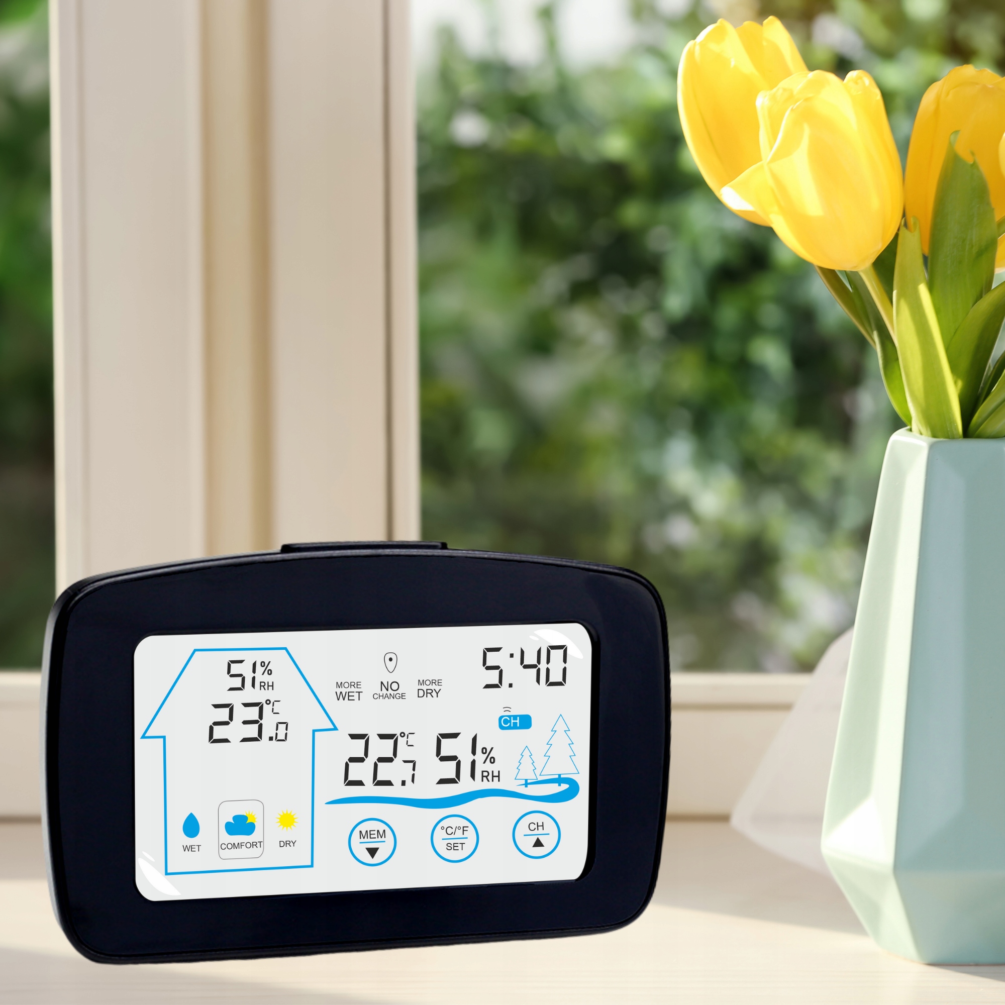 STACJA POGODOWA TEMPERATURA WILGOTNOŚĆ GODZINA DATA POGODY METEOROLOGICZNA EAN (GTIN) 5904890521179