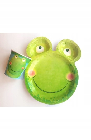 

Zestaw kubki talerzyki Żabka