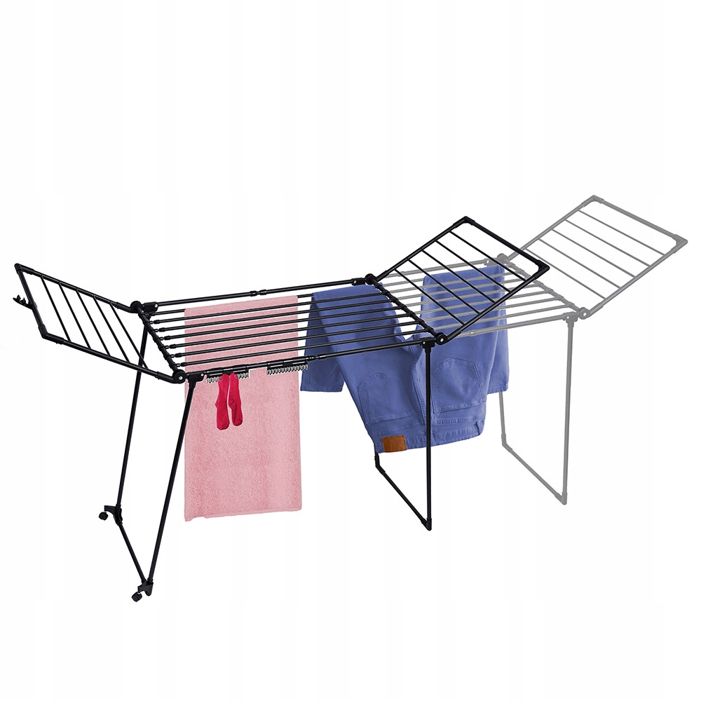 Velký Sušák Na Prádlo Roztahovací Teleskopický Černý Pevný 27M Koupelna