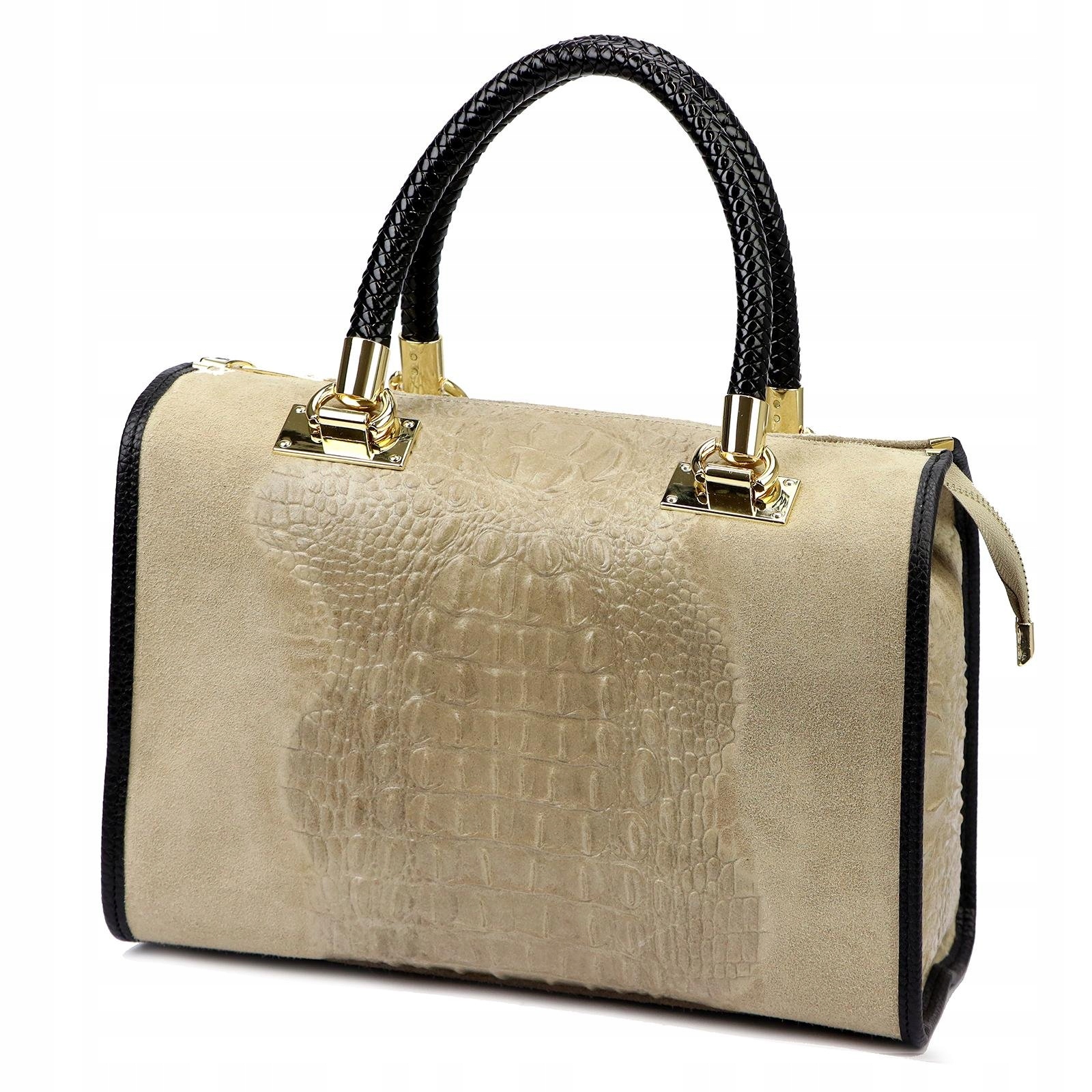 Dámská kabelka kufřík kožená béžová taupe přes rameno Luka