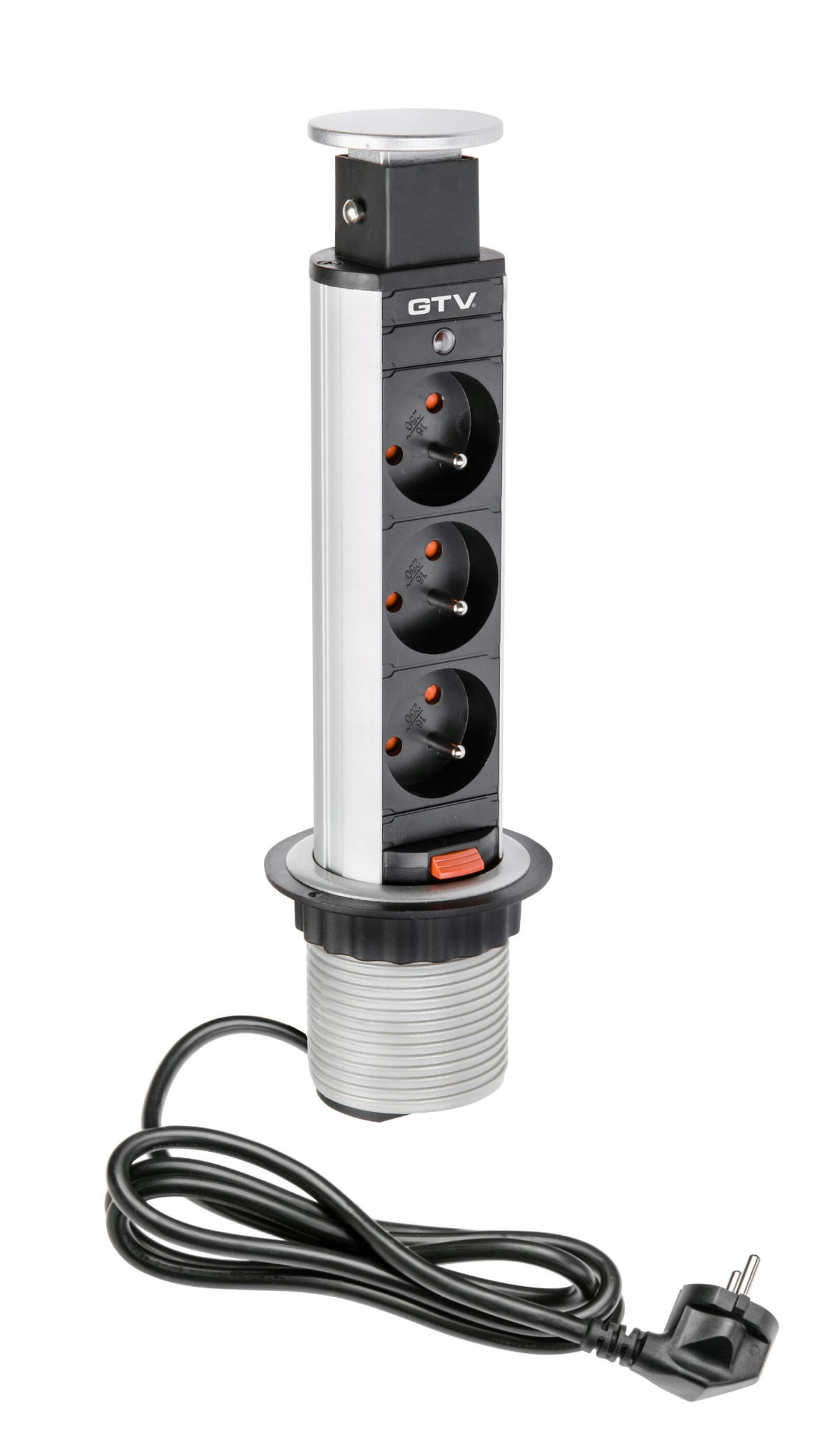 

Biurkowy przedłużacz wpuszczany 60mm, 3x srebrny