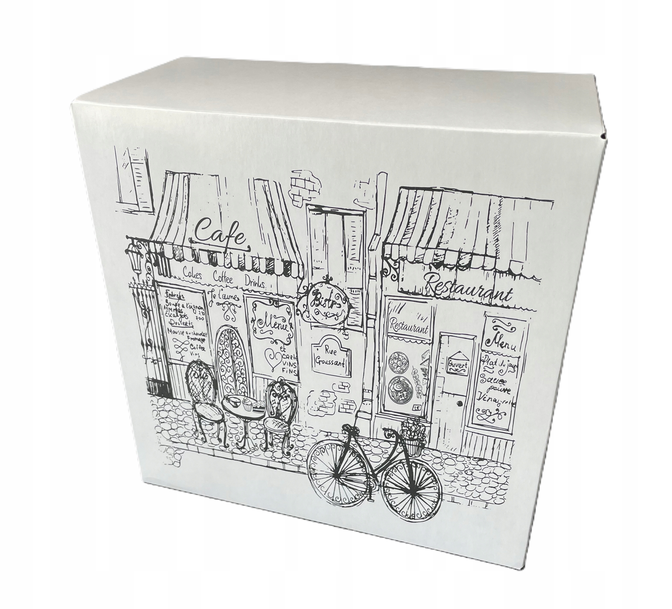 Pudełko cukiernicze białe na ciasto Cafe 250x250x120mm 50szt.