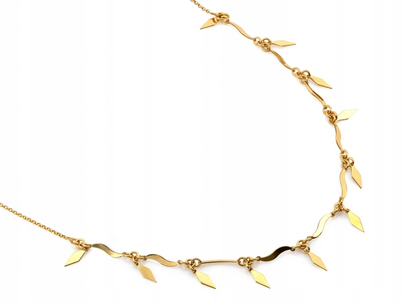 Stříbrný náhrdelník 925 pozlacený se závěsky a pevnými prvky r42