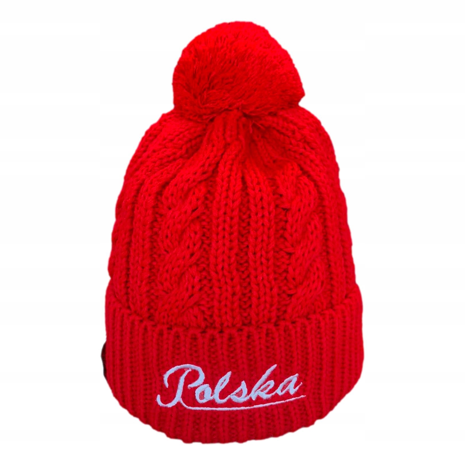 POLSKA CZAPKA ZIMOWA DAMSKA Z POMPONEM NOWOŚĆ