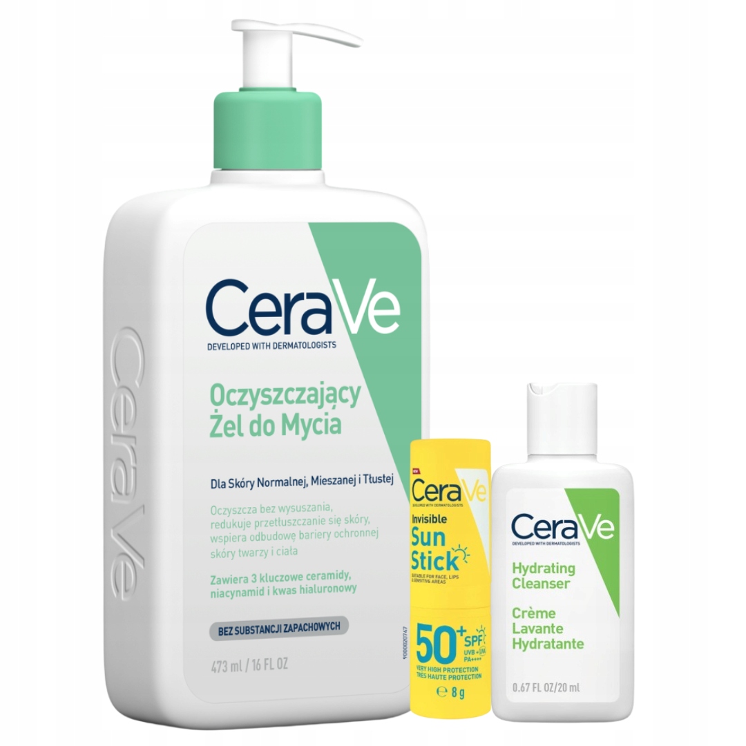 CeraVe Sztyft Spf 50+, Żel Oczyszczający Skóra Normalna Tłusta