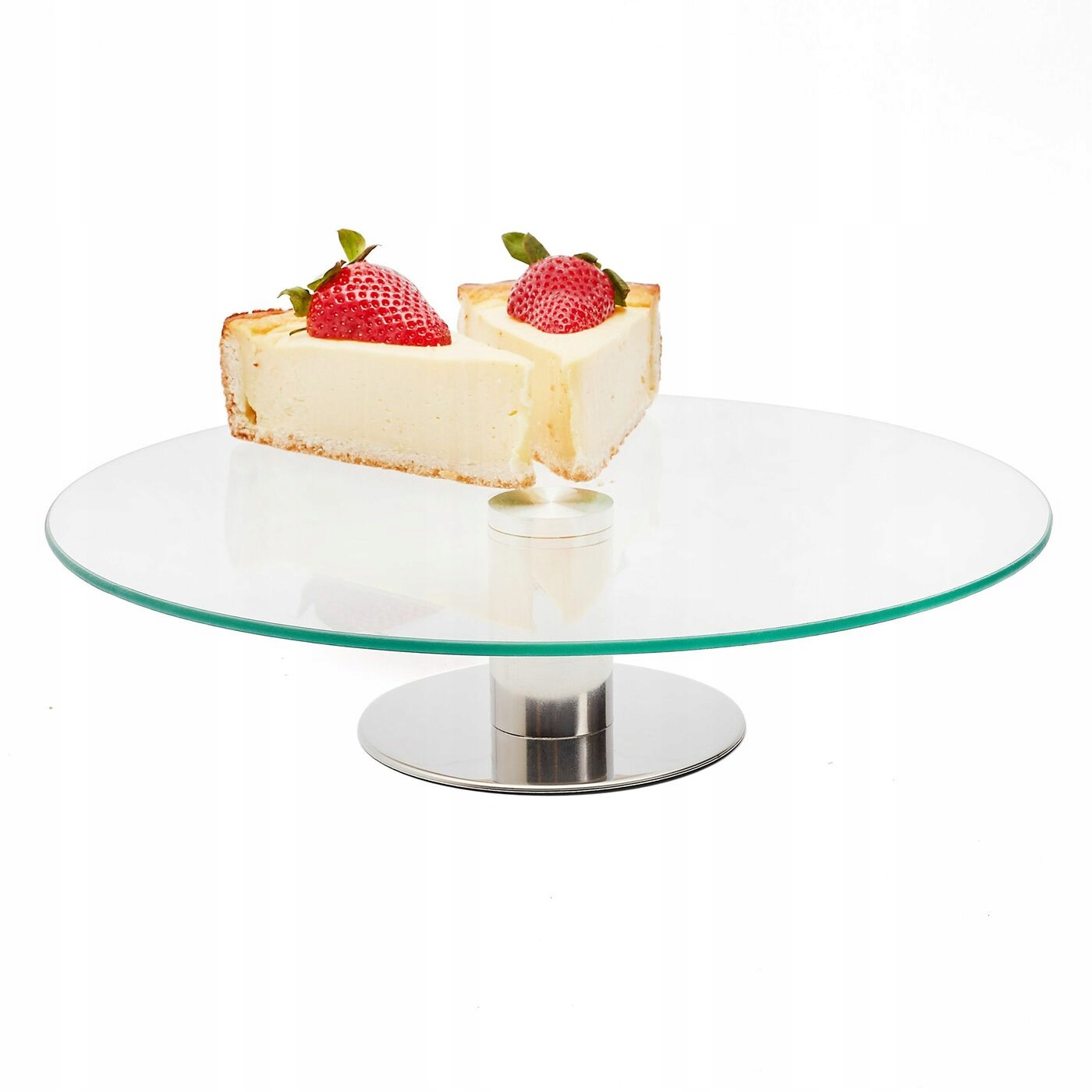 

Szklana patera na ciasto tort owoce na nóżce Omena