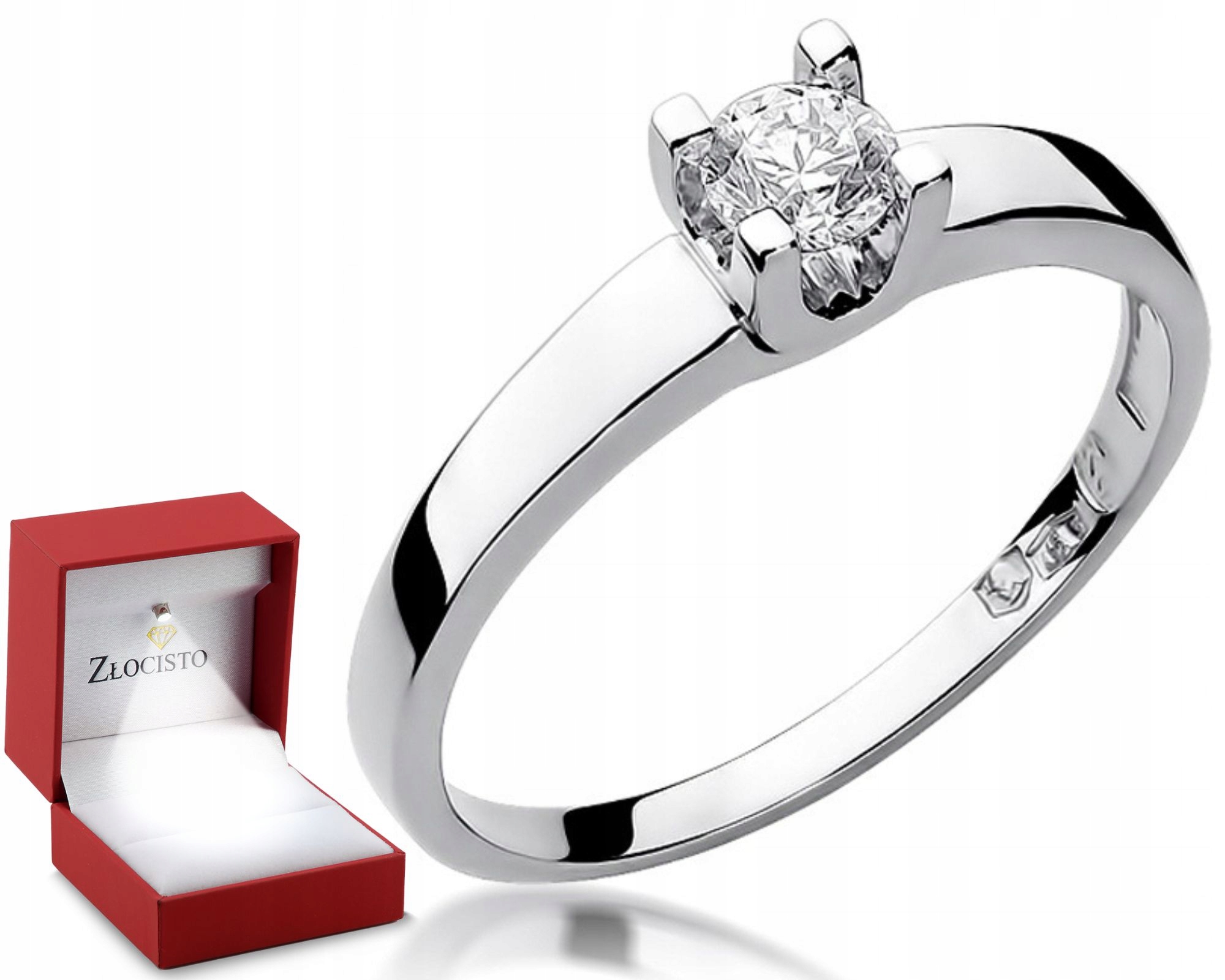 Prstýnek s briliantem 0,30 ct bílé zlato Gravírování