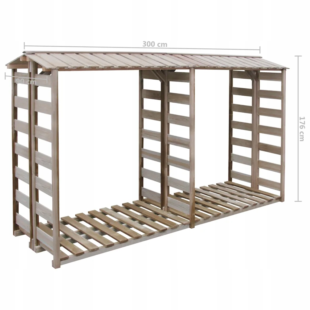 Wiata na drewno opałowe 300x90x176 cm, zielona Rodzaj wiata