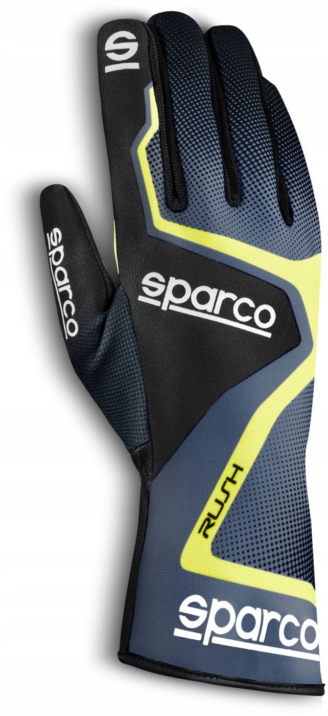 Rękawice kartingowe Sparco Rush szaro-żółte roz. Xxxxxs