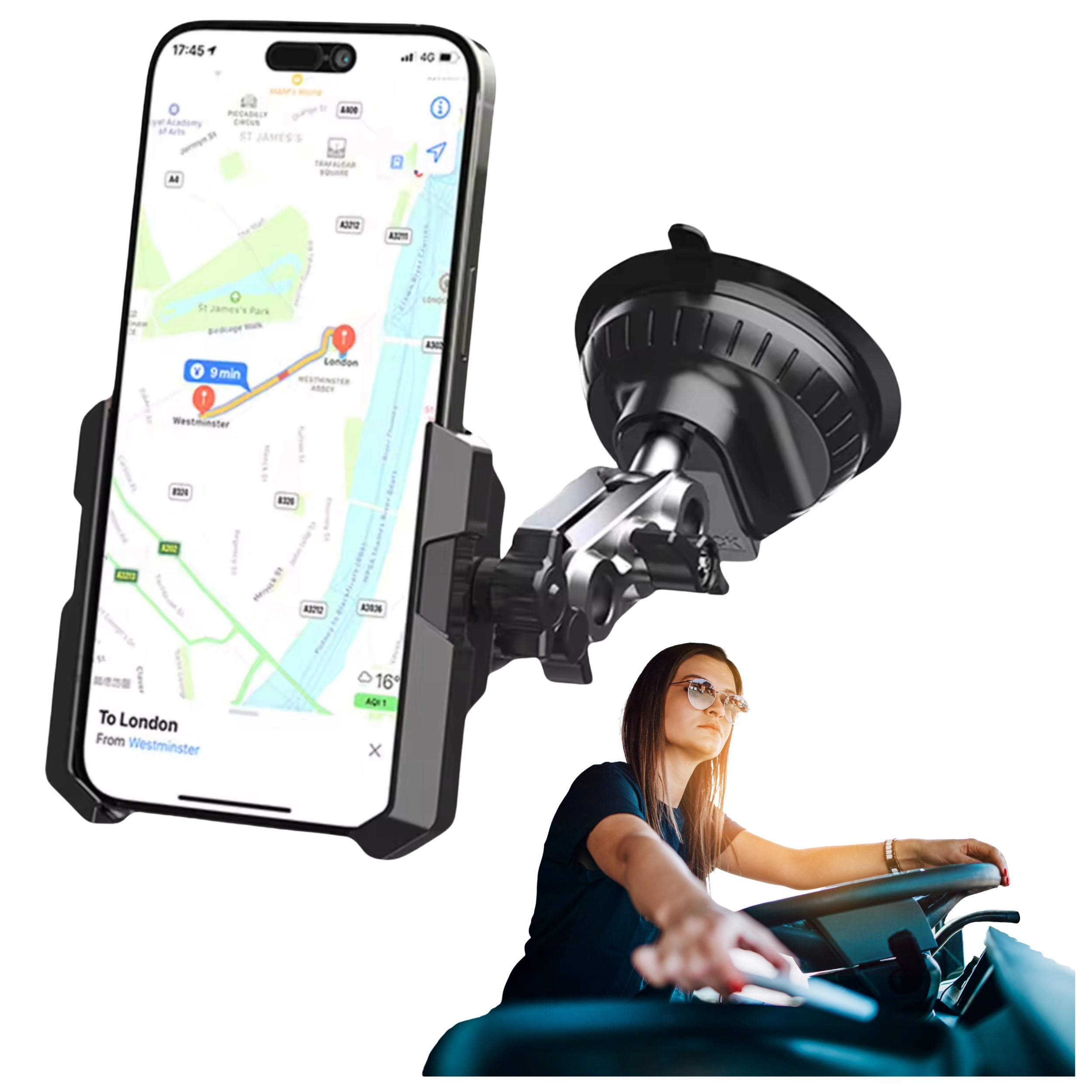 Stabilní Držák Telefonu Do Auta S Ručním Uzamykacím Mechanismem