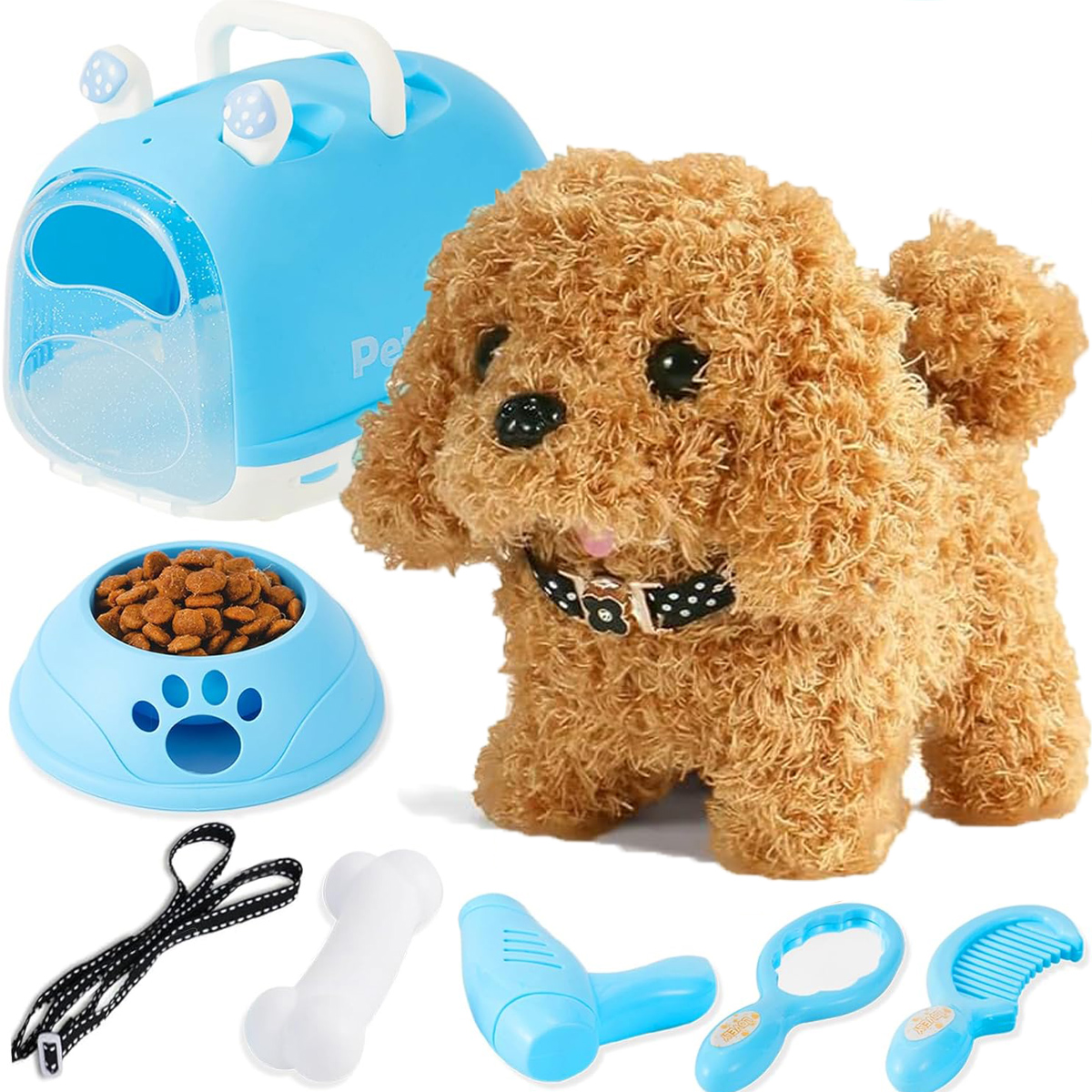 PIES INTERAKTYWNY PLUSZOWY ELEKTRONICZNY ROBOT ZE SMYCZĄ SZCZENIAK