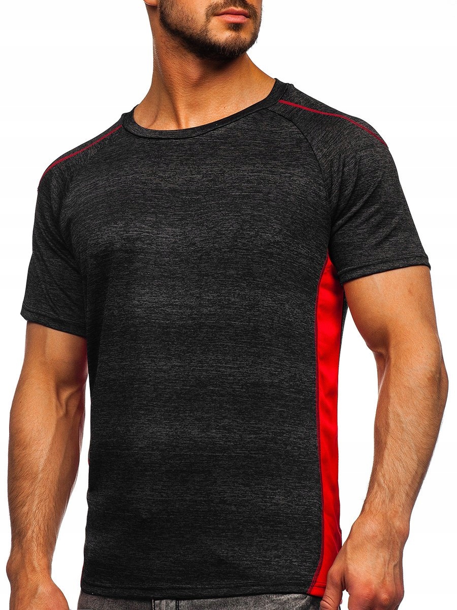 

T-shirt Męski Treningowy Czarny HM074 Denley_xl