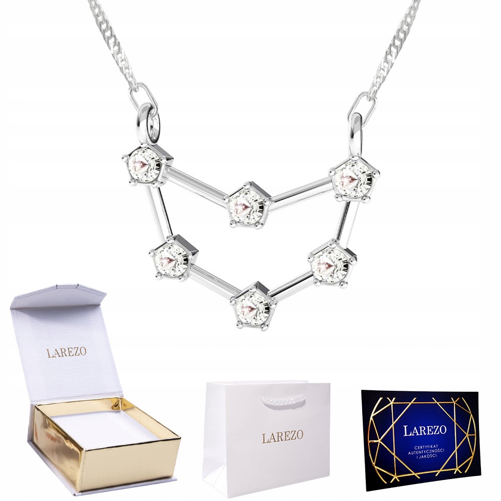 Stříbrný náhrdelník Řetízek se znamením zvěrokruhu Kozoroh Znamení s zirkony