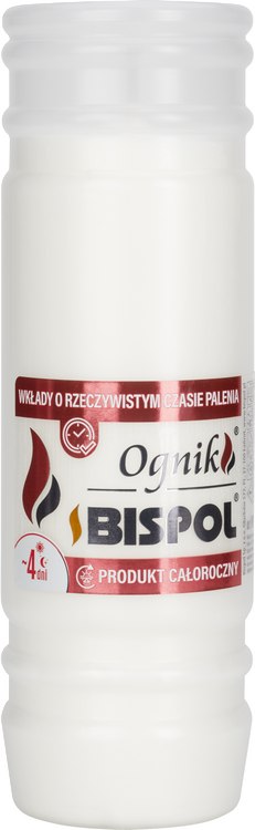 Wkład parafinowy do zniczy Bispol WP4 17,5cm, 4 dni palenia